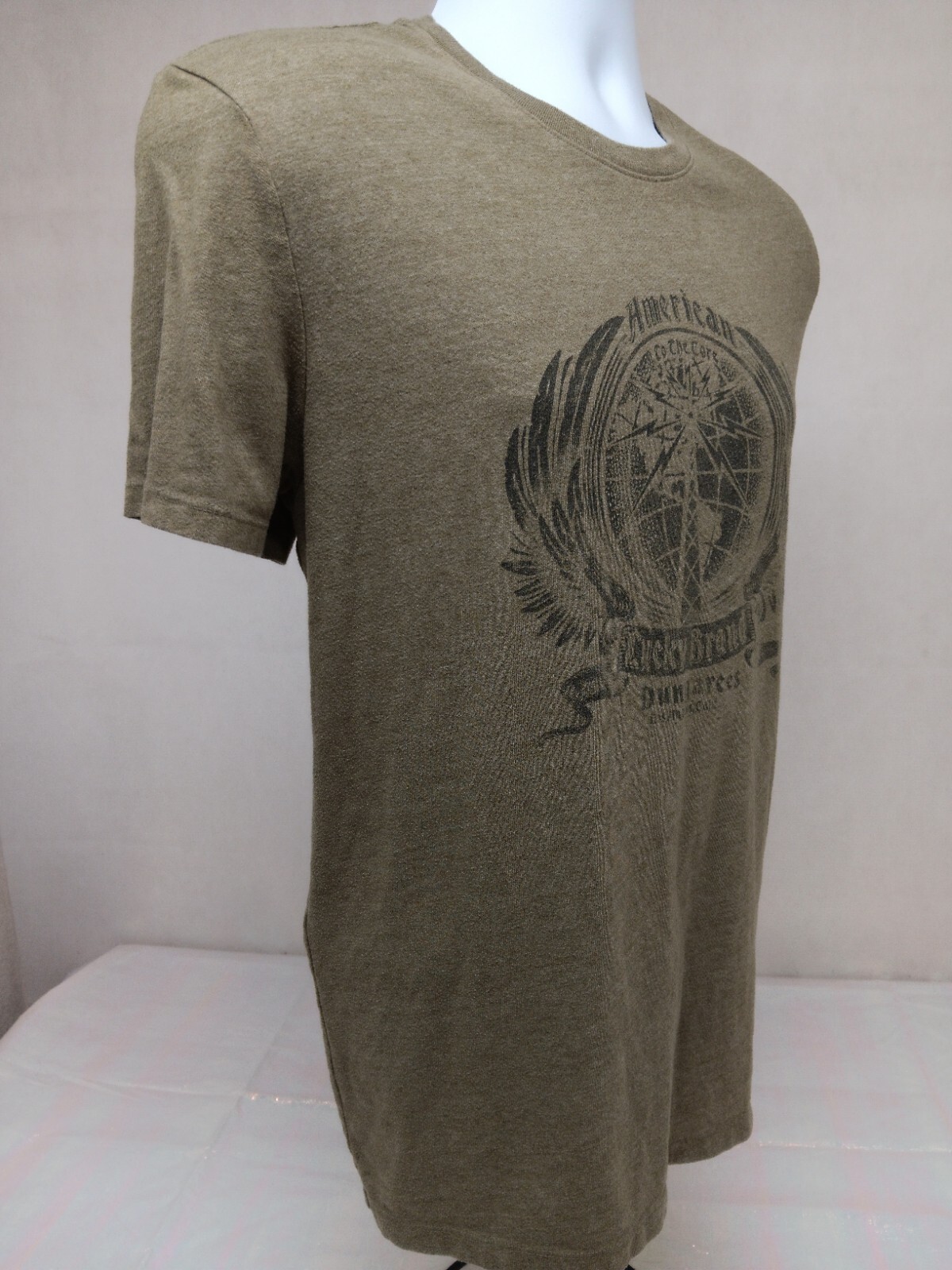 Lucky Brand Mens Large Green American To The Core Dunagrees Short Sleeve T-Shirt gallery