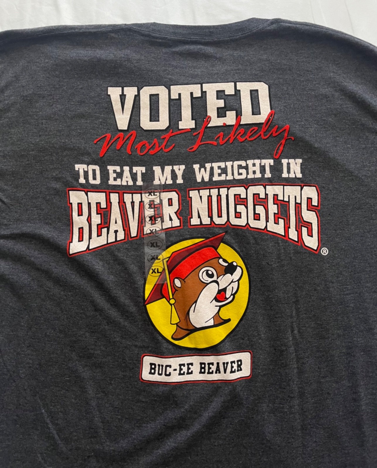 Buc-ees Men's Gray Cotton Crew Neck Seniors 2022 Short Sleeves T-Shirt Size XL gallery