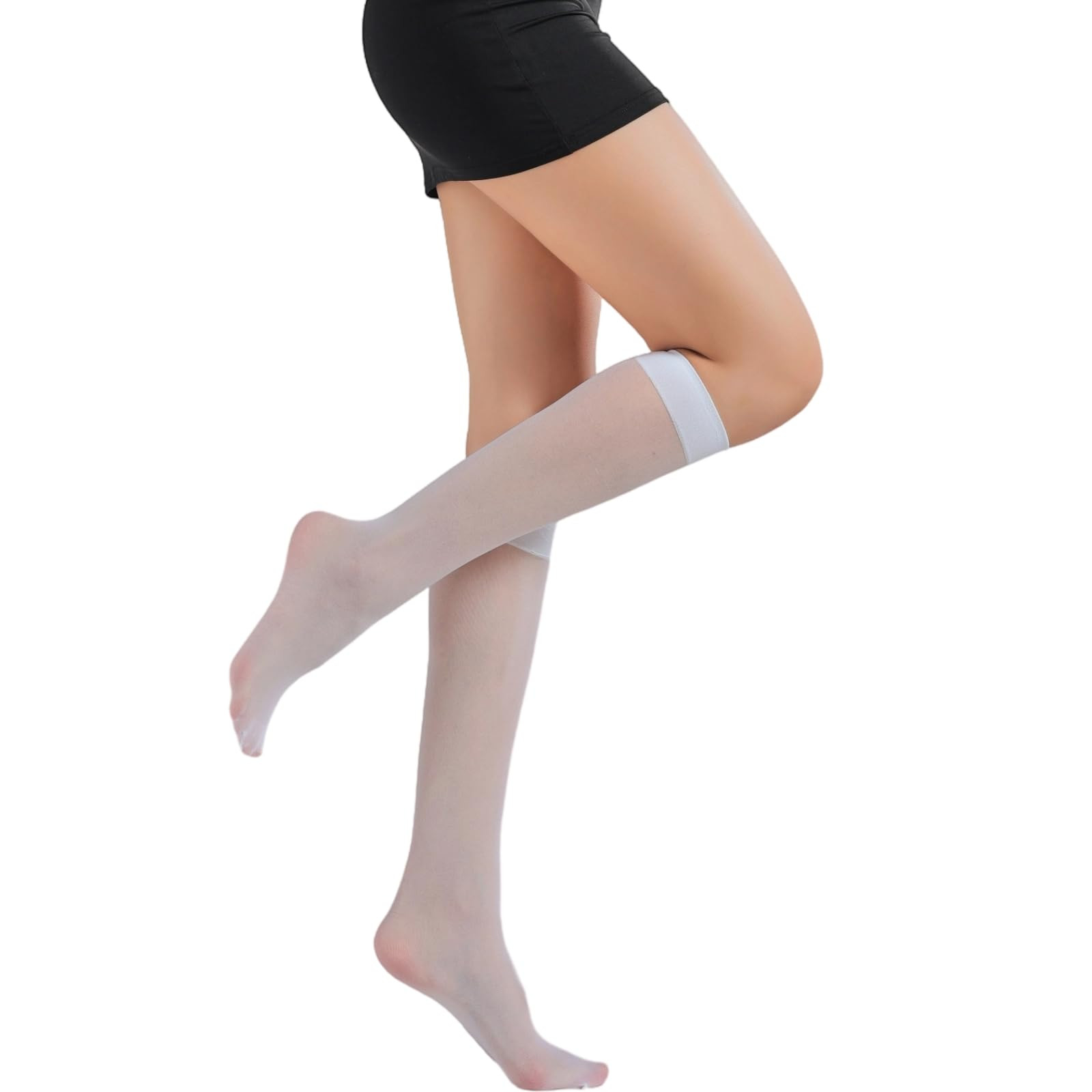 Women’s 3 Packs 20D Sheer Knee High Socks Ultra Stretchable Plus Size Trouser…