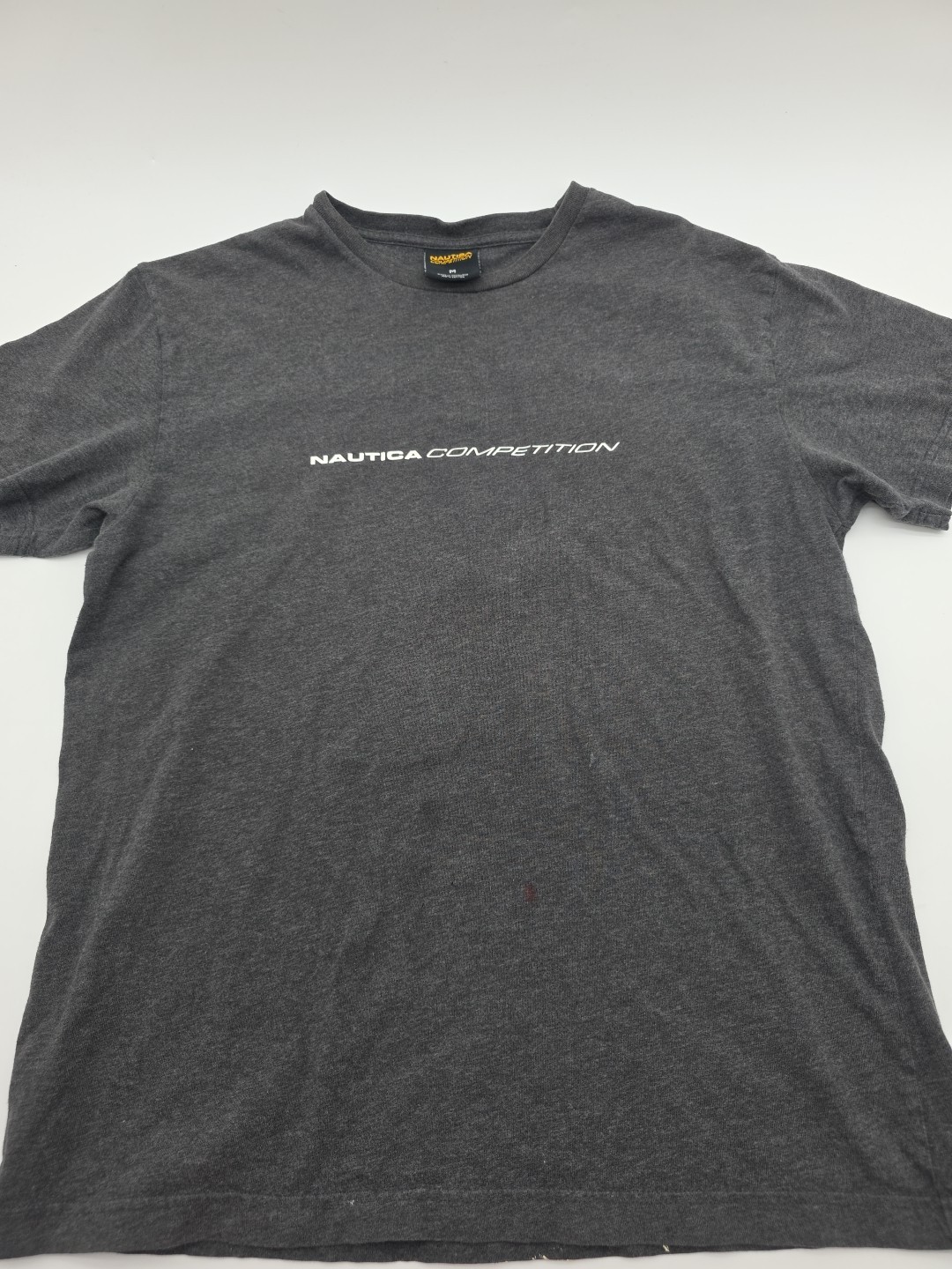 Nautica Competition T-Shirt Men Medium Gray Spell Out Tee. #43662