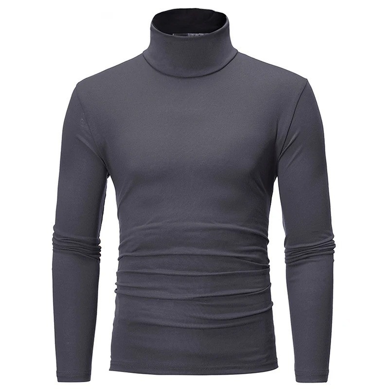 Mens Turtleneck Basic Pullover Long Sleeve Jumper Top Casual Slim Fit T-Shirt** gallery