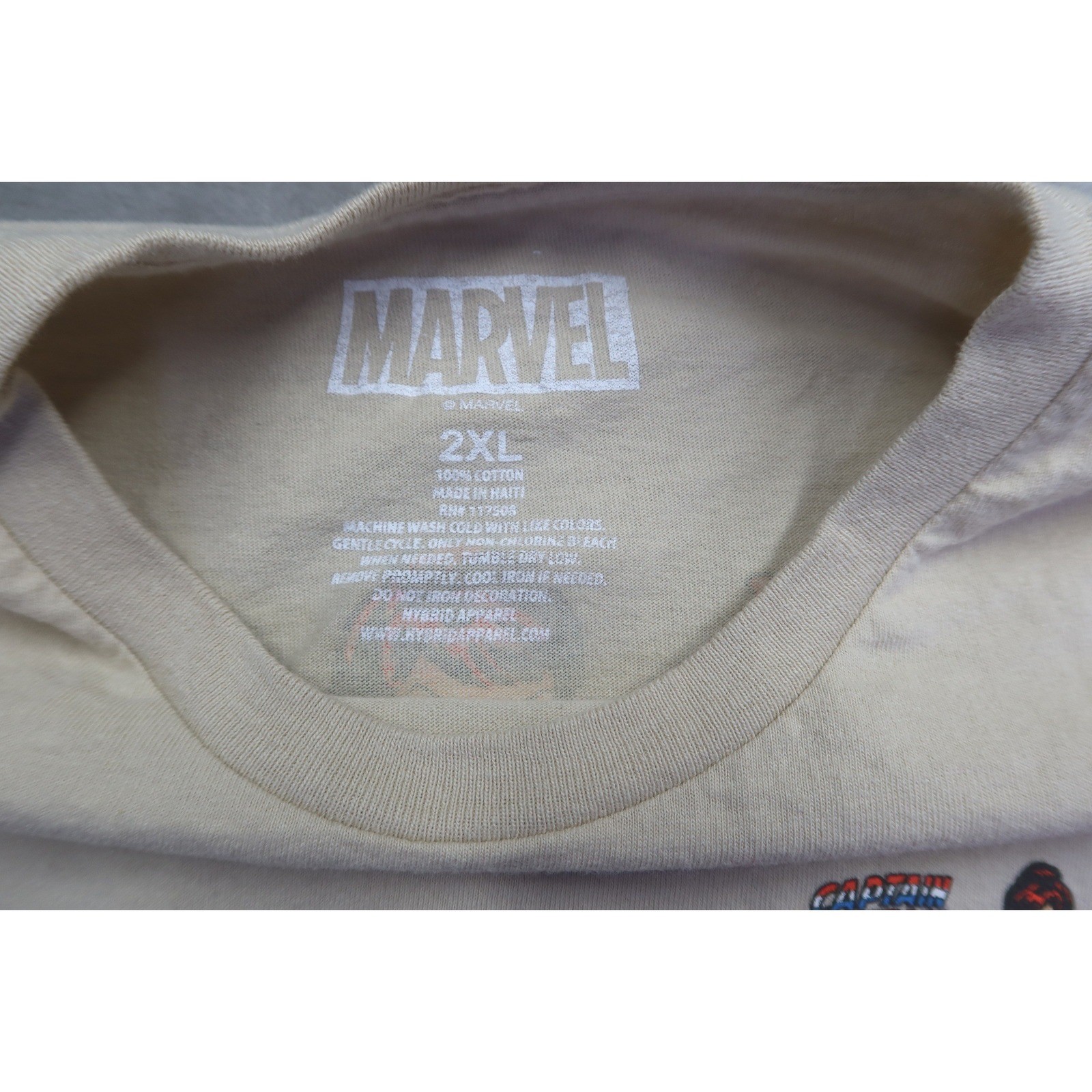 Marvel Comics Avengers Graphic T-Shirt Men's 2XL Beige Sand Superhero Crew Neck gallery