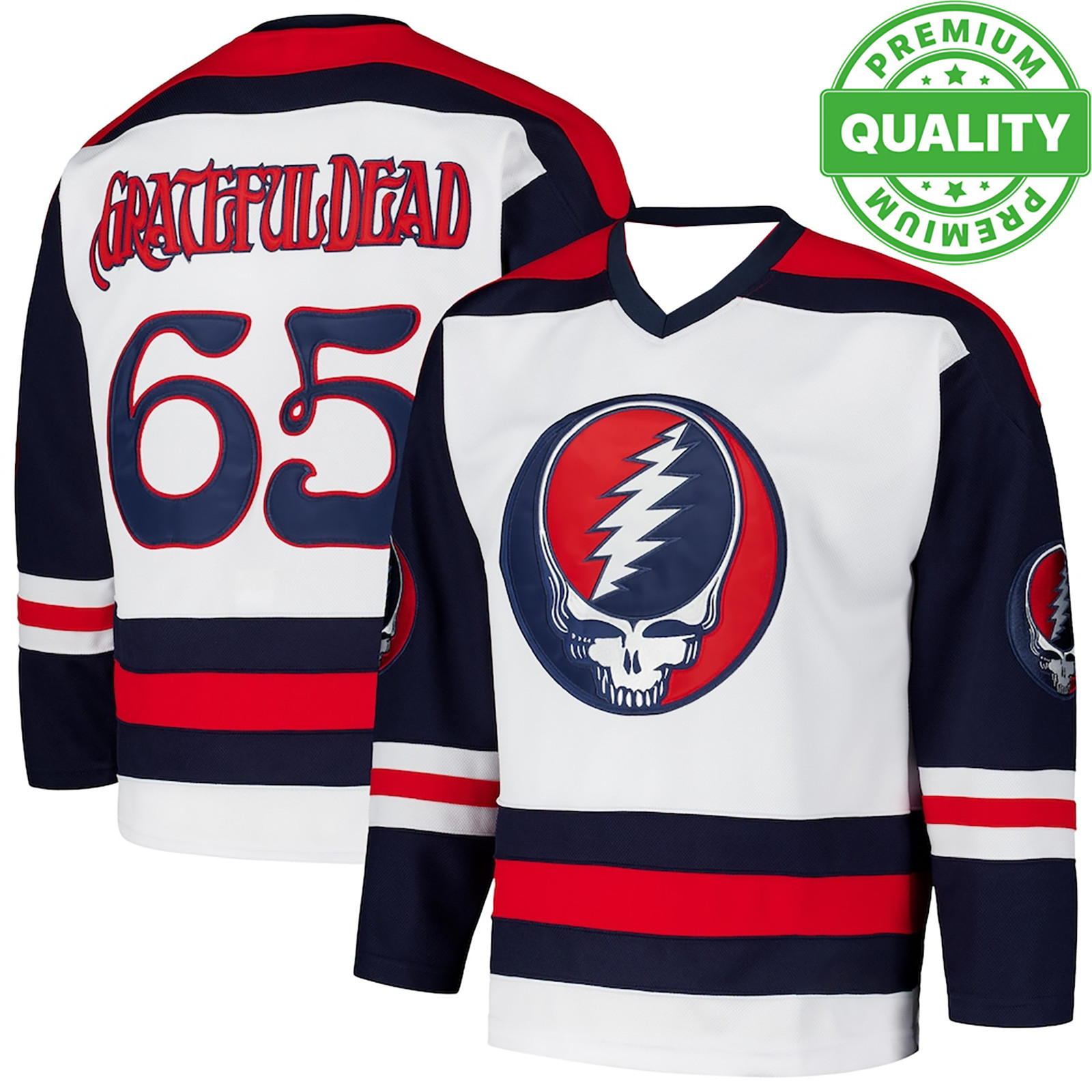 #65 Logo Band GratEeful Dead Hockey Jersey 3D AOP Unisex S-6XL EM1581 gallery