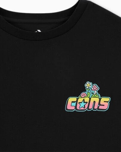 Converse 2XL Men's T-Shirt Black Retro Cons Bones Skeleton Sunrise Cotton New gallery