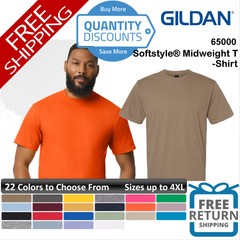 🔥 Gildan Men Softstyle Blends Short Sleeve Midweight T-shirt Up To 4XL 65000
