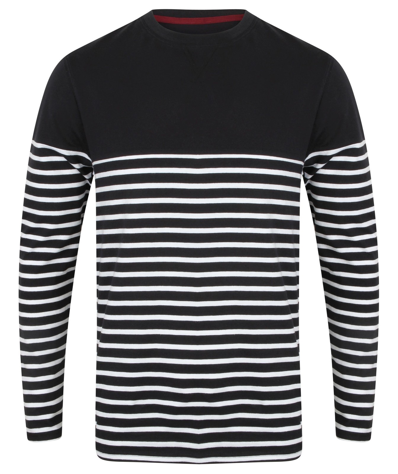 Front Row Crew Neck Long Sleeve Breton Striped T-Shirt (FR134) gallery