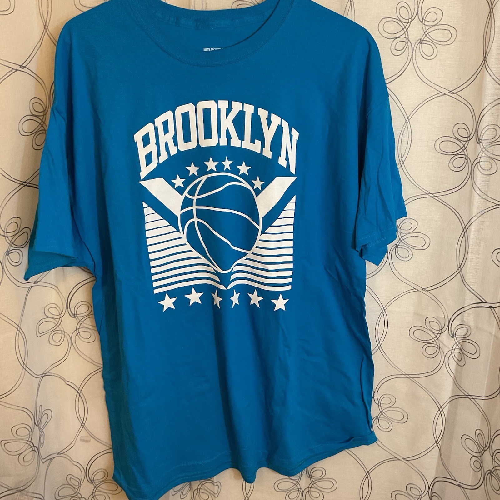 Men’s Brooklyn Basketball Short Sleeve T-Shirt Size XXL Blue