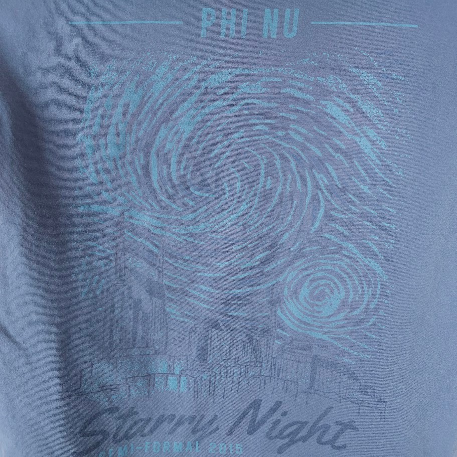 Vincent Van Gogh T Shirt Mens Size Large Blue Starry Night Phi Nu Semi Formal gallery