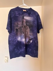 90s VINTAGE LIGHTHOUSE BALD EGAL THE MOUTAIN PATRIOT TIE- DYE T-SHIRT XL