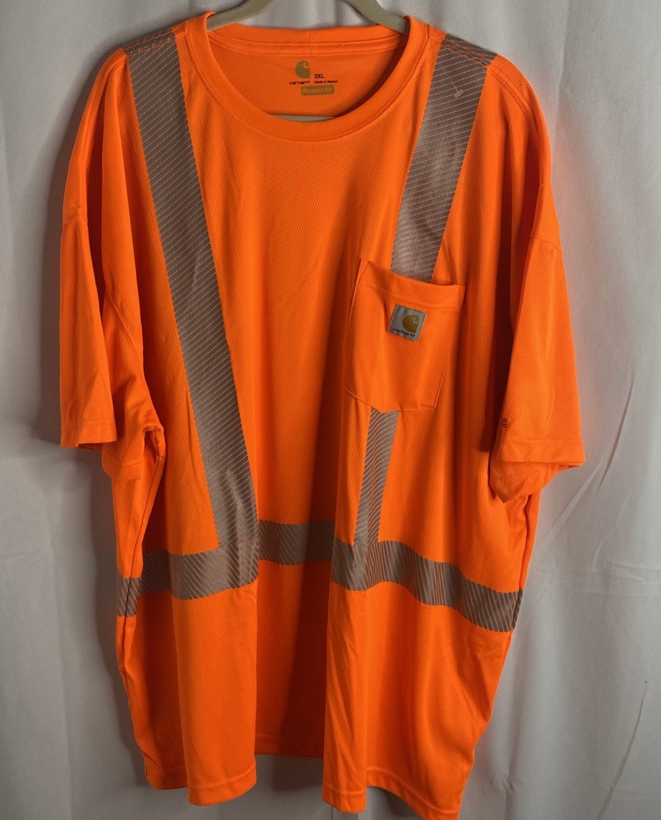 Carhartt Force T Shirt Mens 3XL Neon Orange NWOT High Visibility Reflective gallery