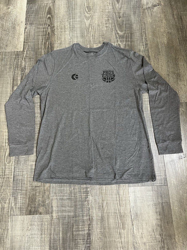 Ethika Pros Visions Men’s Long Sleeve Gray Basketball Shirt Size XL