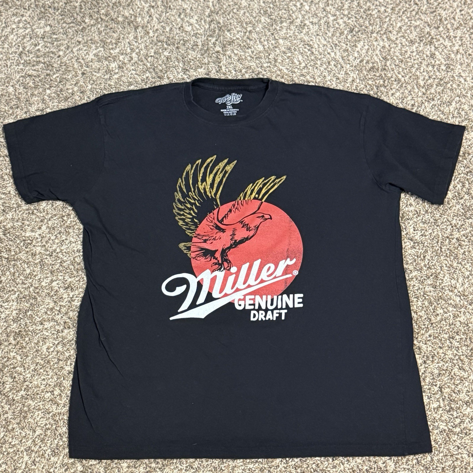 Miller Genuine Draft Black T-shirt in size 2XL By Tee Luv
