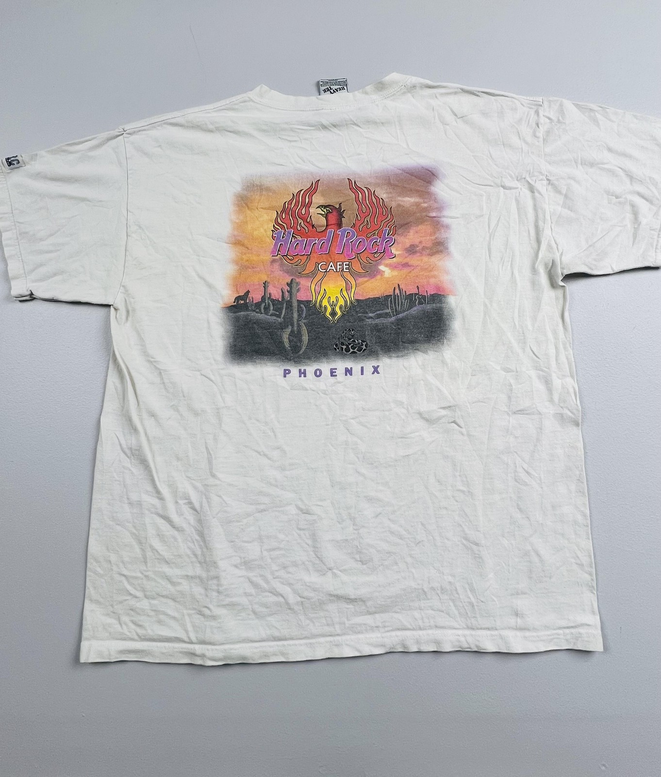 Vintage Hard Rock Cafe Shirt Mens XL White Phoenix Desert Graphic Tee Fire gallery