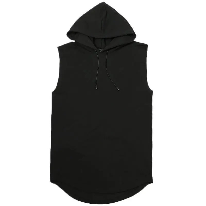 Solid Color Men's Tank Tops Vest Sleeveless Tees For Male Hooded gallery
