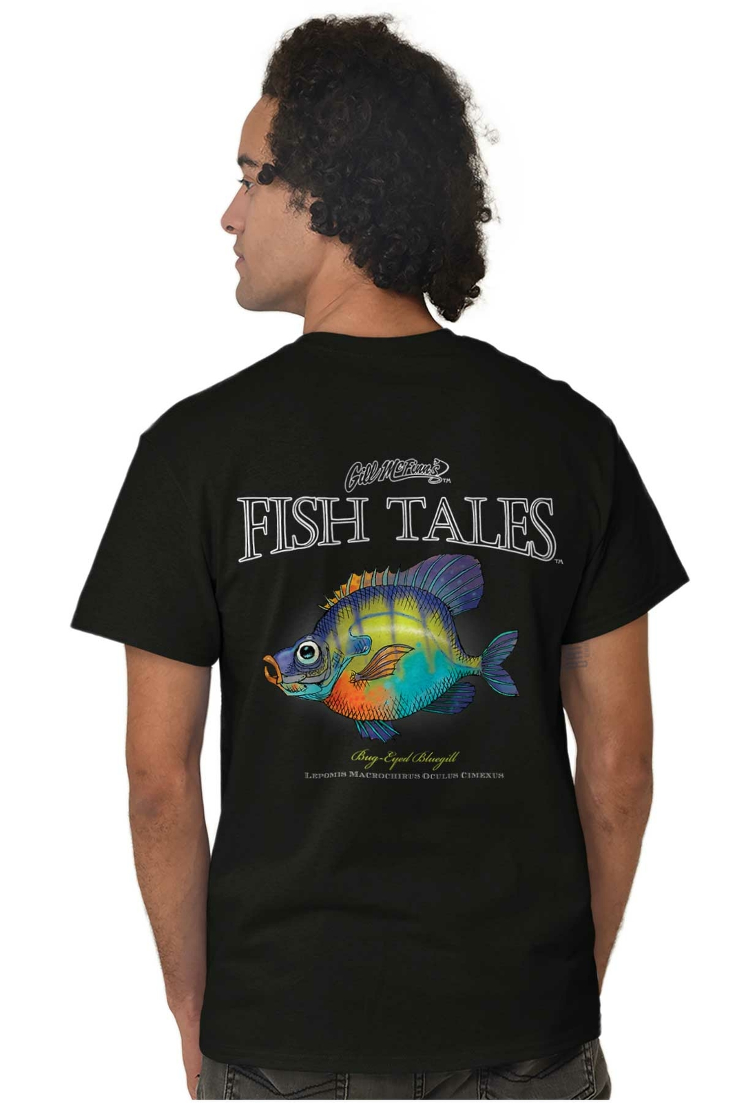 Gill McFinn's Fish Tales Bug Eyed Bluegill Womens or Mens Crewneck T Shirt Tee gallery