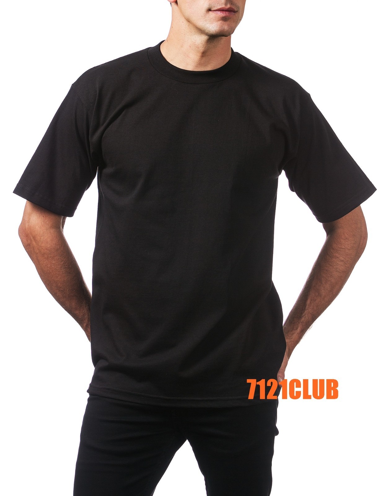 6 PACK PRO CLUB MENS T SHIRTS PLAIN BLACK PROCLUB HEAVYWEIGHT SHORT SLEEVE S-7XL gallery