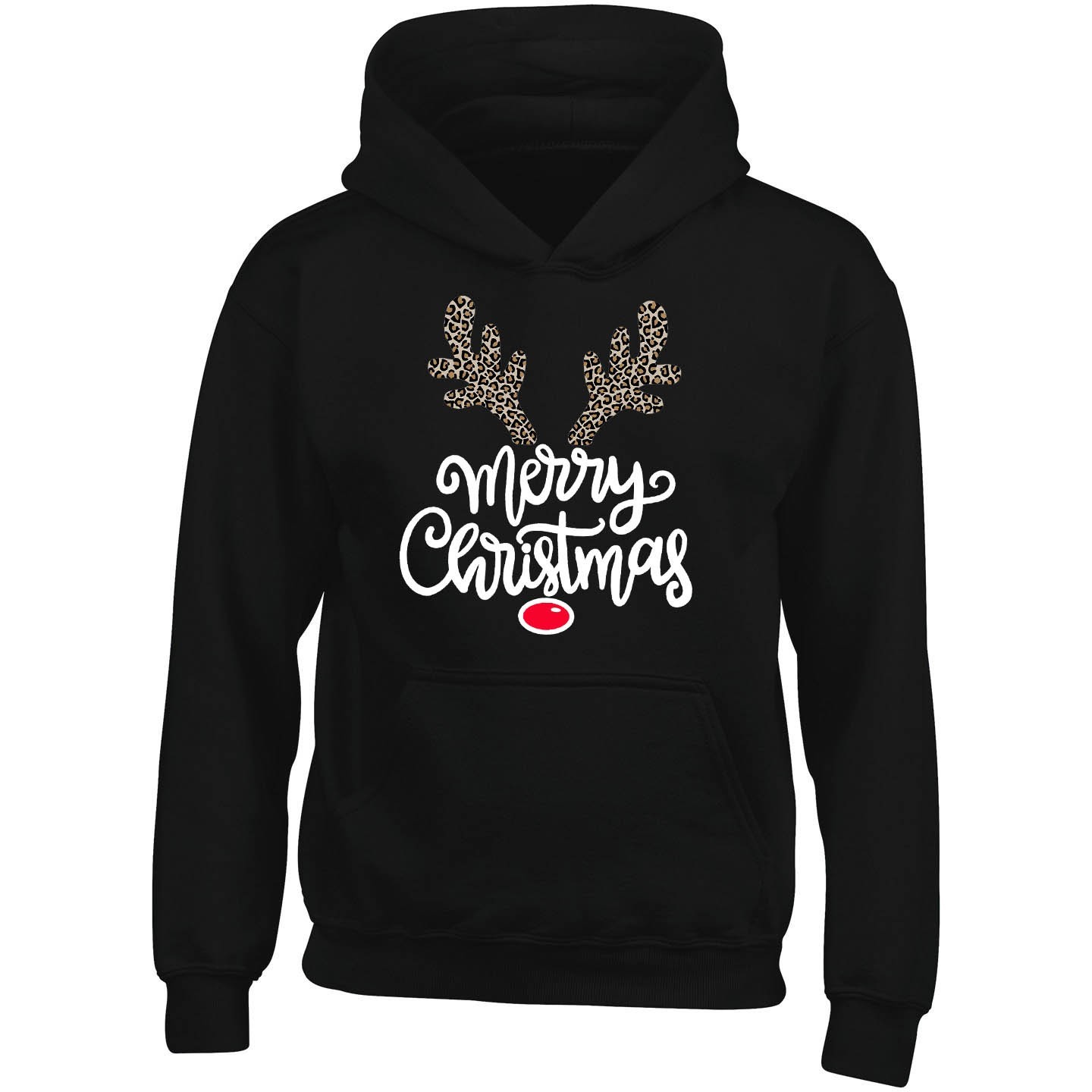 LEOPARD RED Nose Merry Christmas Shirt Reindeer Lapland Xmas Sweatshirt 5092 gallery