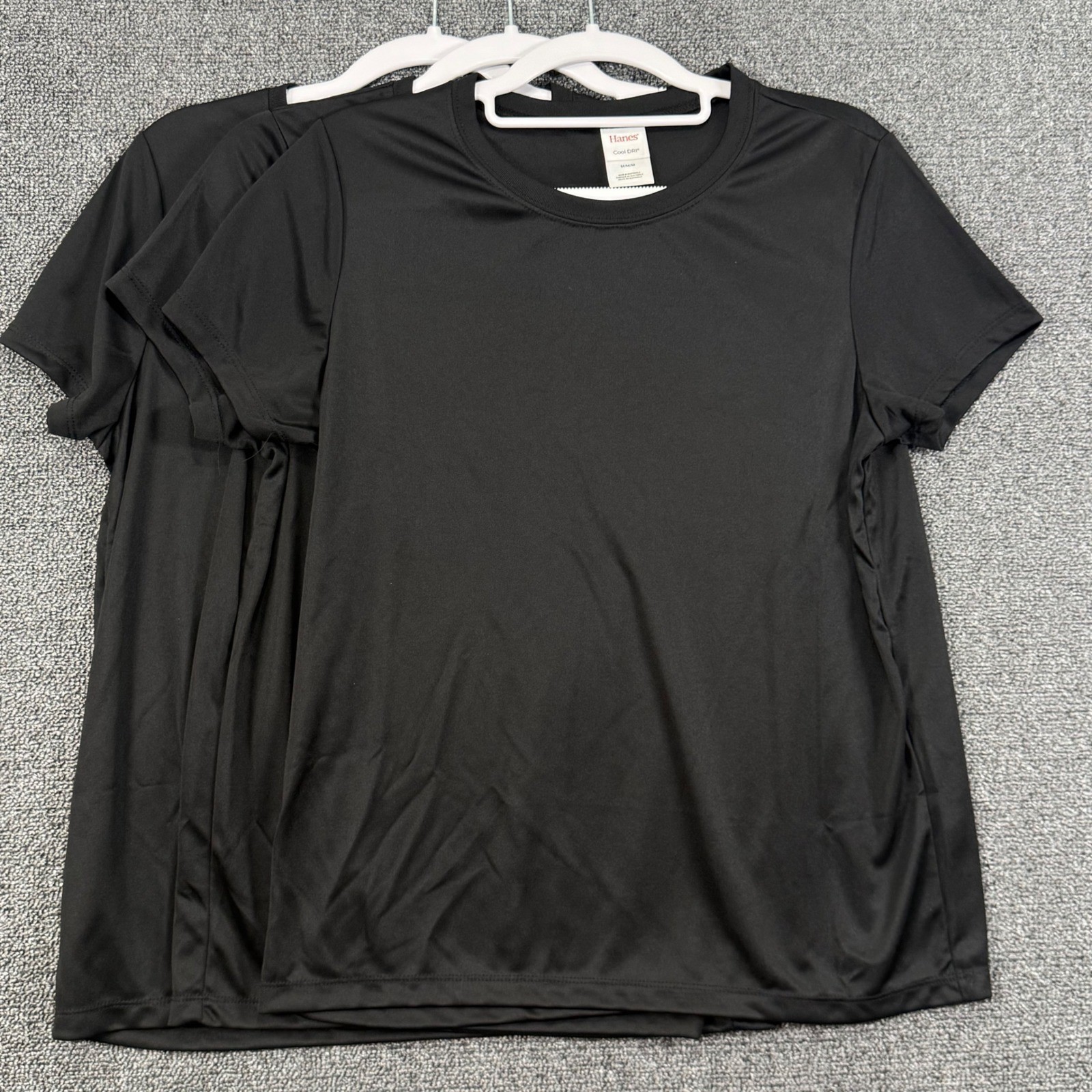 NEW Hanes Mens M Cool DRI Performance T-Shirts Black Moisture Wicking Gym 3 pack