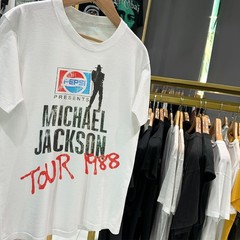 1988 Michael Jackson Tour Heavy Weight Washed T-Shirt White L