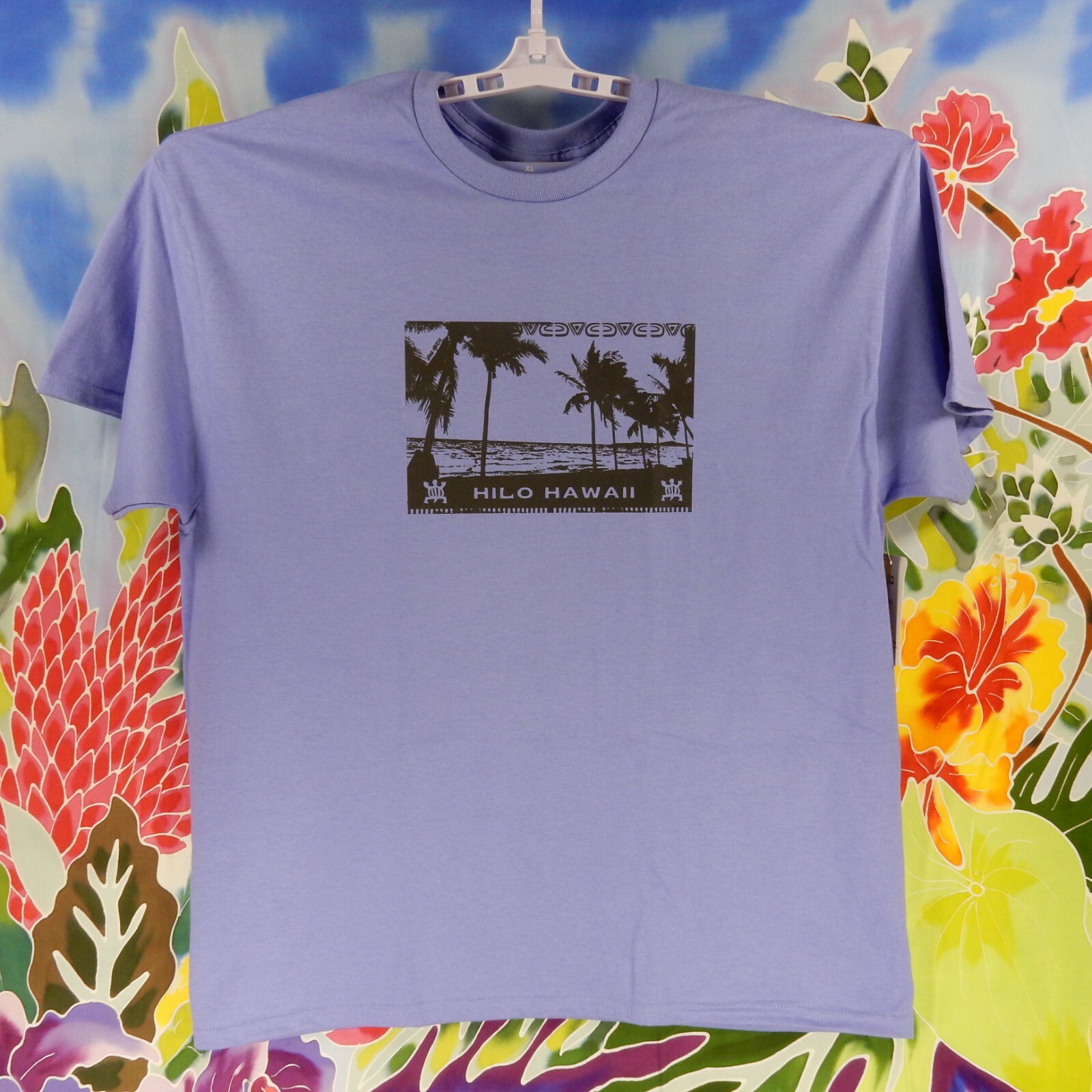 Hilo Hawaii Mens TShirt XL Purple Turtle Palm Tree Aloha Big Island Kona Marlin gallery