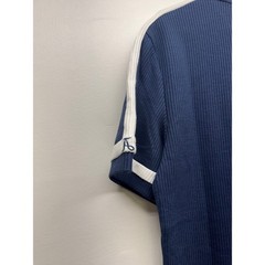 Tailored Athlete Textured Colour Blocked T-Shirt Mens S Blue White Ribbed Trim