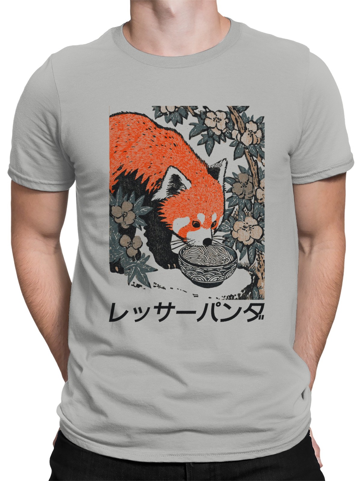 Red Panda Eating Noodles Art Men's T-shirt gallery