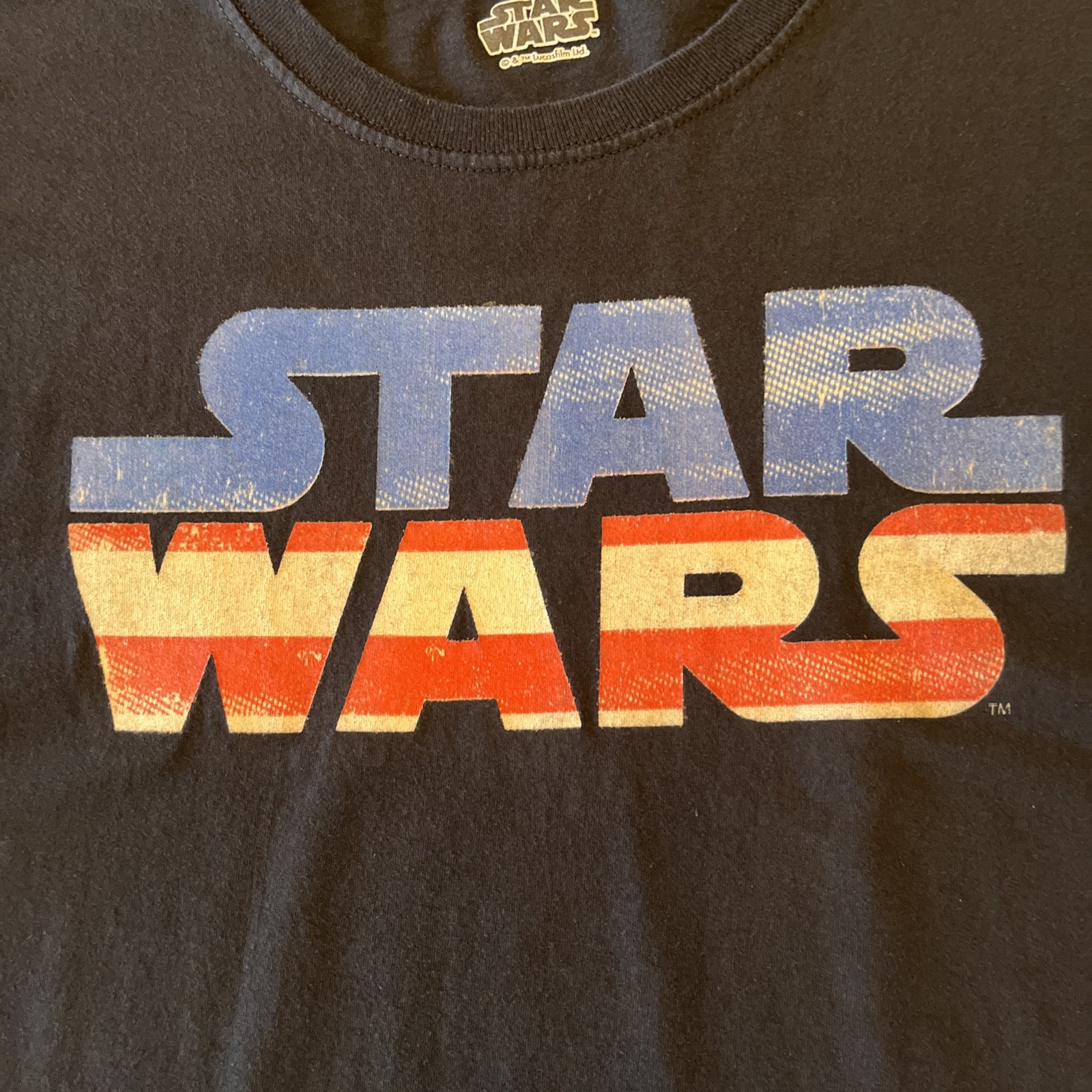 Star Wars T Shirt Mens Small/Medium (no Tag) Black Patriotic Logo Graphic Tee gallery