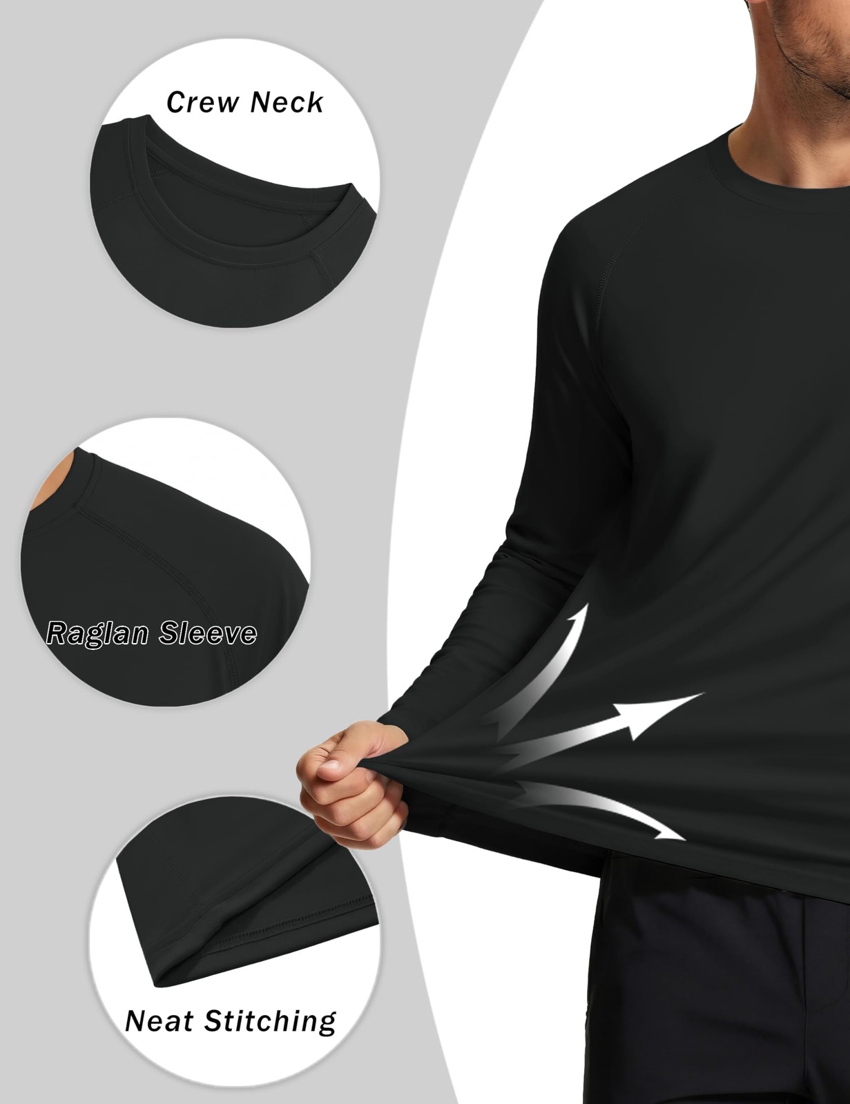 4 Pack Men's Shirts Long Sleeve Sun Protection UPF 50+ UV SPF Dry Fit T-Shirt... gallery