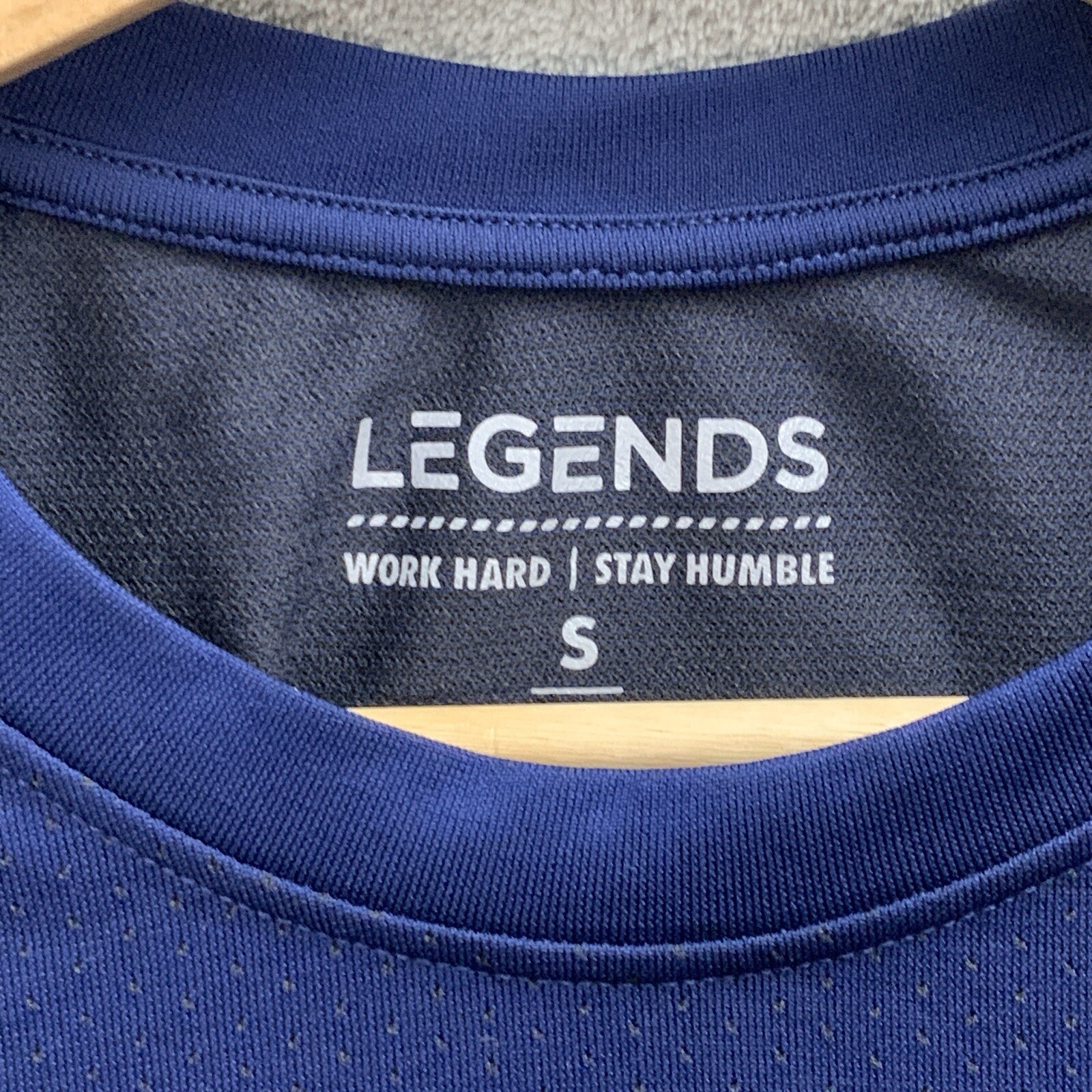 LEGENDS Shirt Mens Size Small Blue Long Sleeve Work Hard Stay Humble Workout Gym gallery