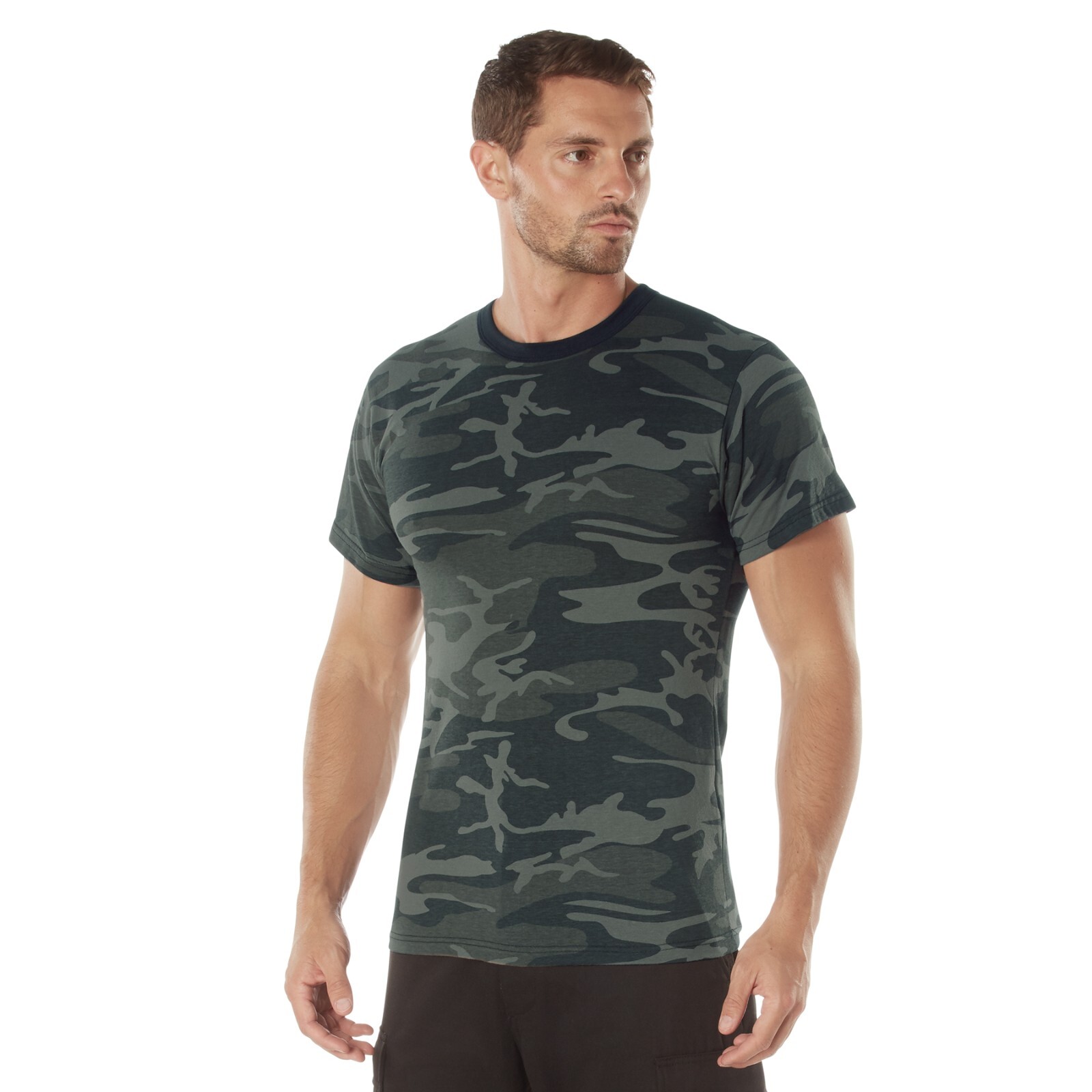 Rothco Black Camo T-Shirt- Poly Cotton Military Fashion Tees gallery