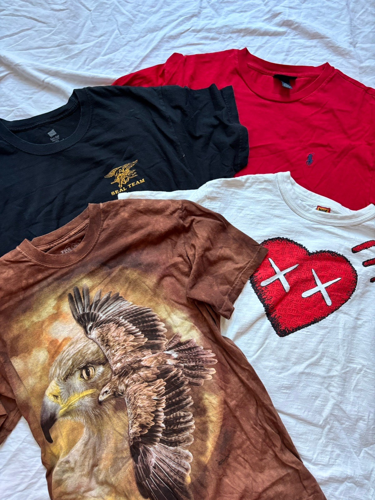 Vintage Tee Bundle | Polo Ralph Lauren, Eagle Graphic, Human Made, Seal