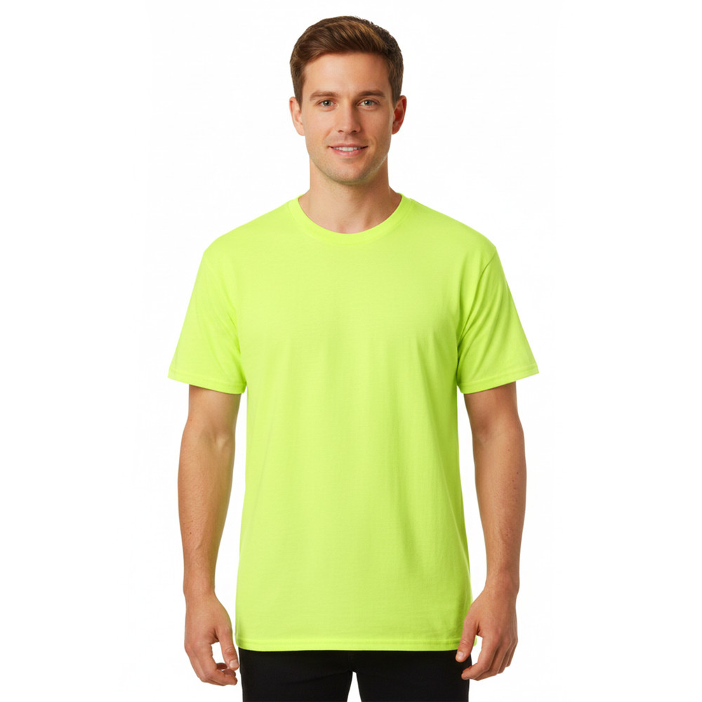 Hanes Men’s Authentic High Visibility T-Shirt, His Vis Safety Green Short Sleeve