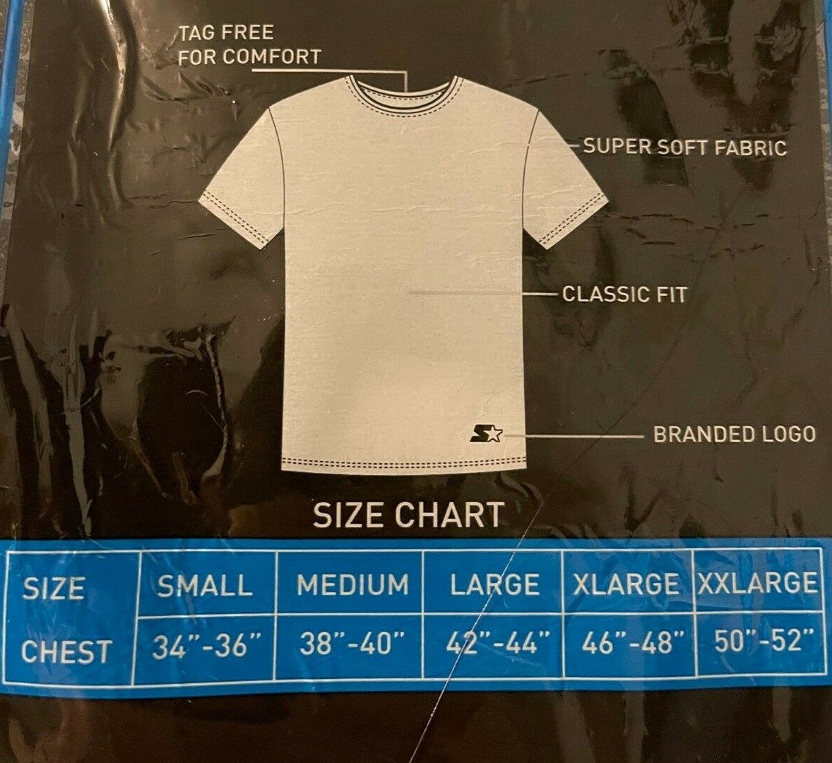 STARTER Men's Tag Free-100%Cotton-CREW NECK T-SHIRTS-3 Pack-Size S (34-36)-Black gallery