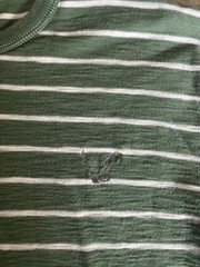 American Eagle Outfitters Men’s M Long Sleeve Crew Neck Striped Logo T-Shirt