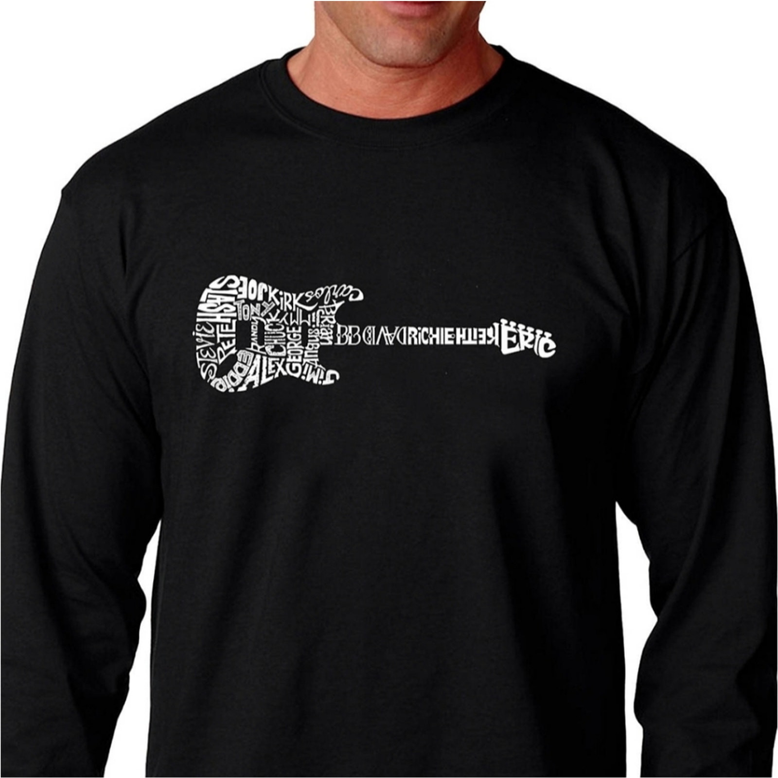 L.A. Pop Art NWT long sleeve greatest guitar graphic t-shirt men's size small gallery