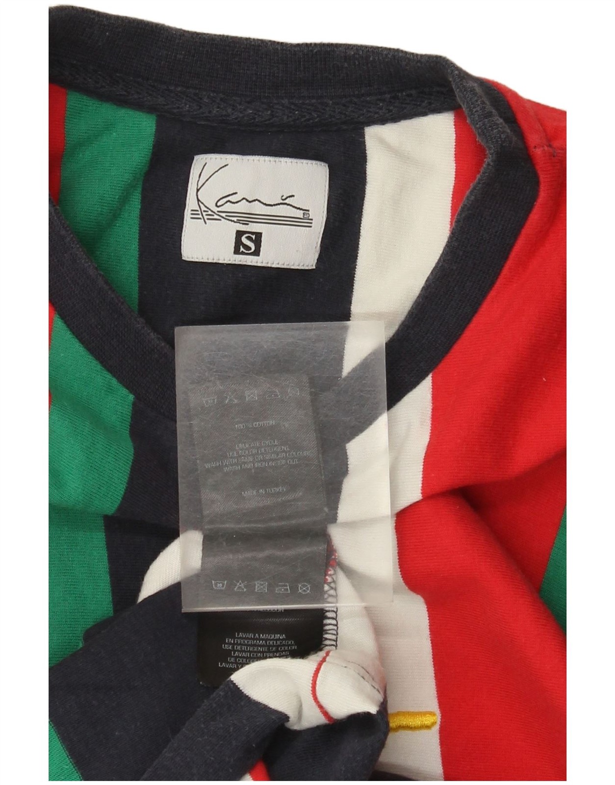 Karl Kani Mens Graphic T-Shirt Top Small Multicoloured Striped Cotton DC03 gallery