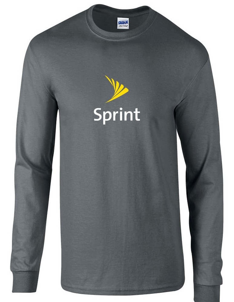 Sprint White Yellow LOGO Funny GEEK Phone Dark Gray Long Sleeve T-shirt