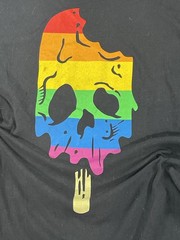 Rainbow Skull Popsicle Graphic Black Men’s T-Shirt Size Large – Streetwear