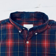 American Eagle Shirt Red Blue Plaid Classic Fit Men Small 100% Cotton Americana