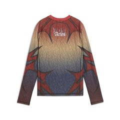PUMA X Aries Graphics Crew Neck Long Sleeve T-Shirt Mens Beige, Blue, Red Casua