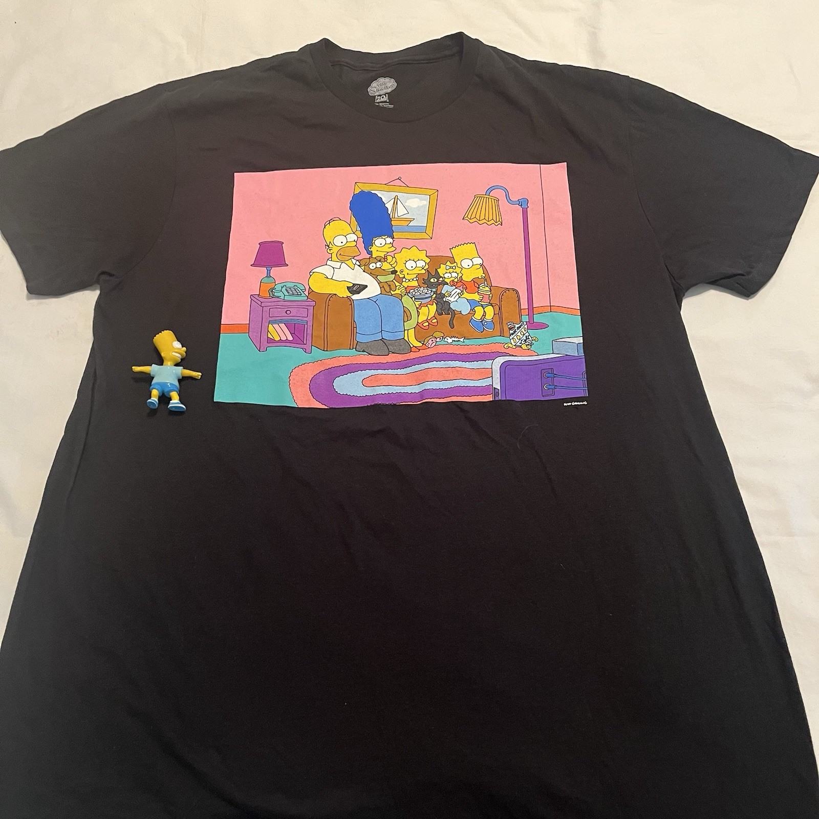 The Simpsons T-Shirt Men’s XL With Bonus Bart Simpson Action Figure Black gallery
