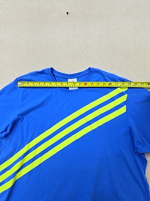Adidas Mens T Shirt Blue Striped Three Stripe XL Cotton Crew Neck gallery