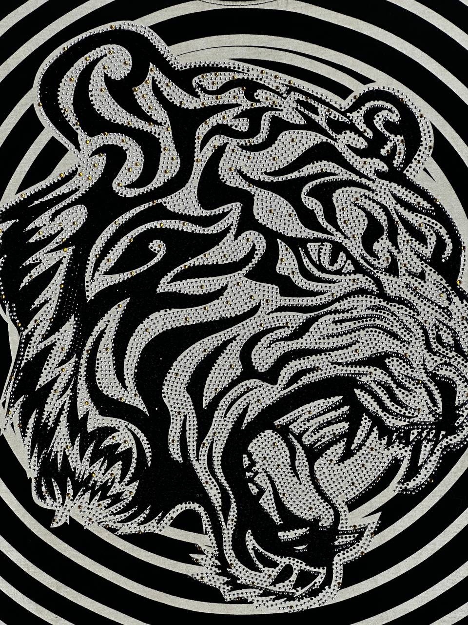 RARE Philipp Plein Rhinestone Skull Tiger Luxury T Shirt Size XL gallery