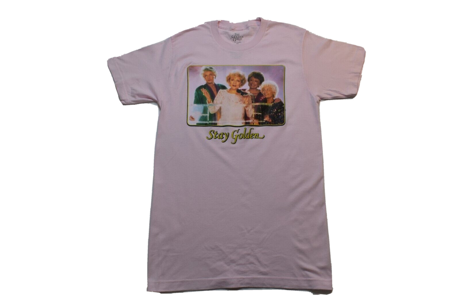 The Golden Girls Mens Stay Golden Television Show Pink Shirt New S, L, XL