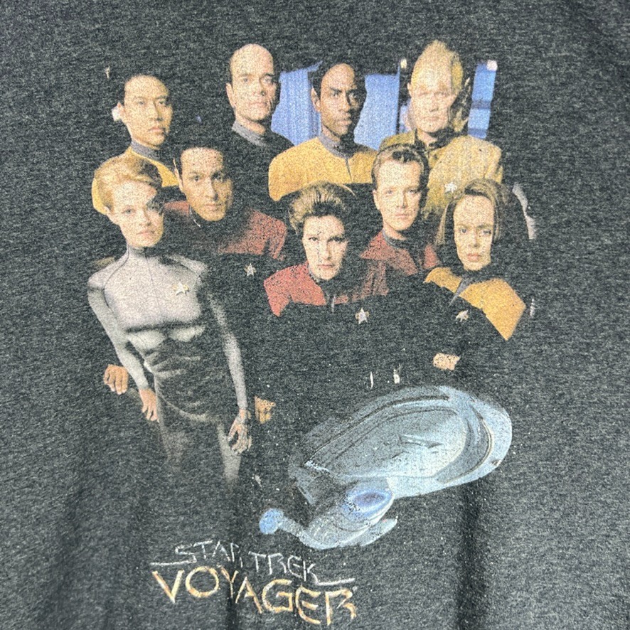 Vintage 1990s Star Trek Voyager Crew T-Shirt Men's Size 2XL Deep Space 9 gallery
