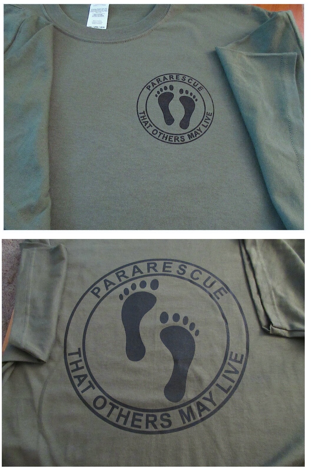 PARARESCUE That Others May Live USAF Silk Screen T-Shirt XL Footprints 6oz gallery