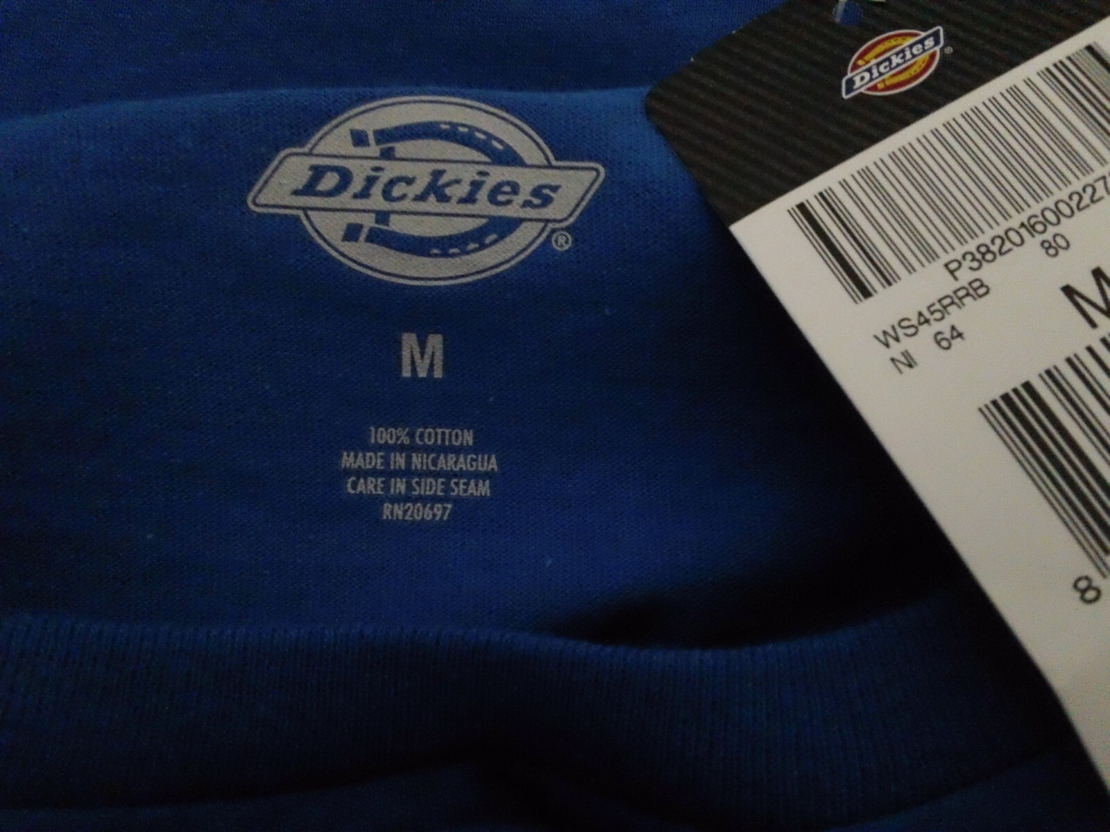 NWT Men's Size Medium Dickies Logo S/S Blue T-Shirt 100% Cotton gallery