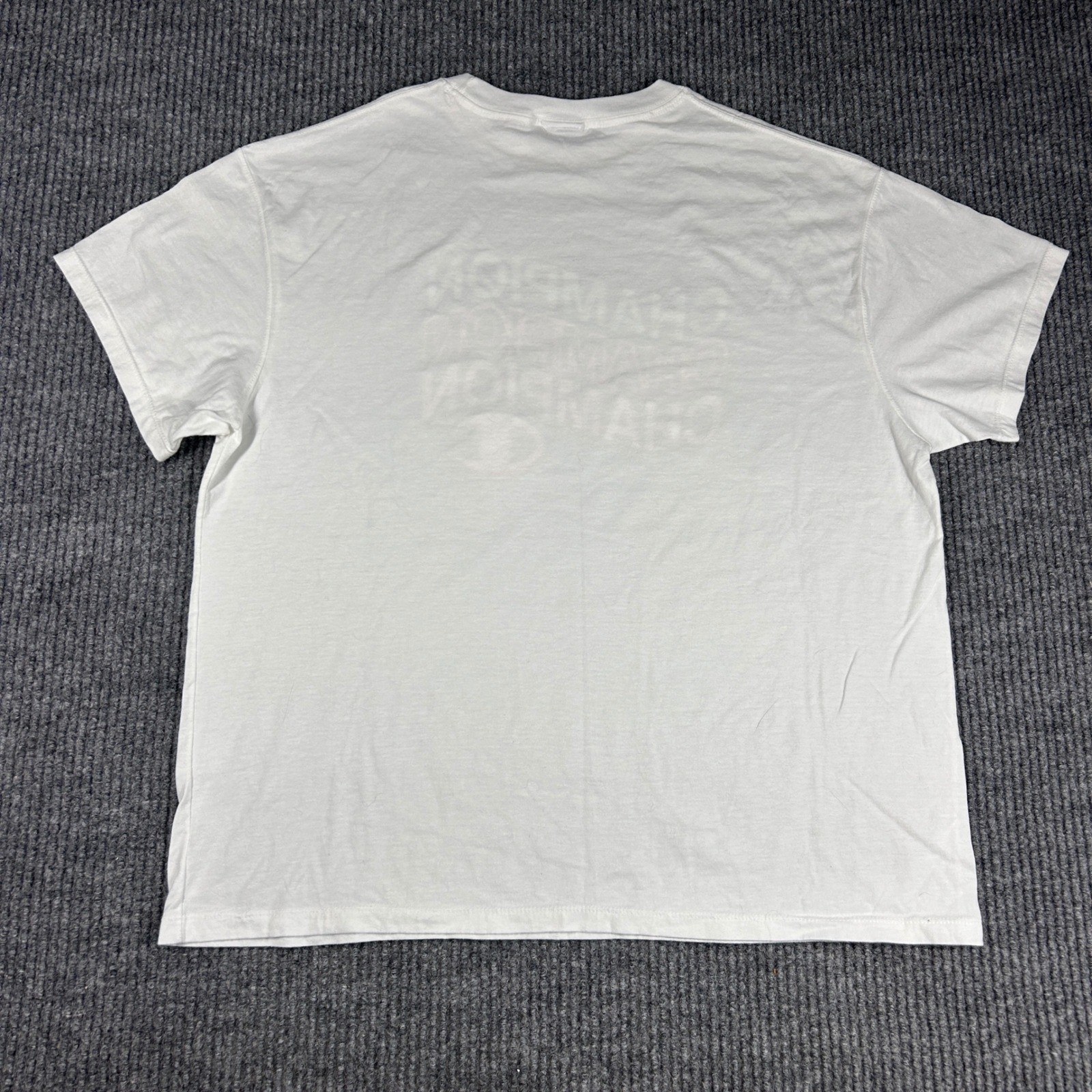Champion Shirt Mens XL White Graphic Neon Pink Blue Orange Logo Tee gallery