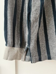 90’s Eddie Bauer Herringbone Henley Long Sleeve (XL) Gray Striped Shirt Vintage