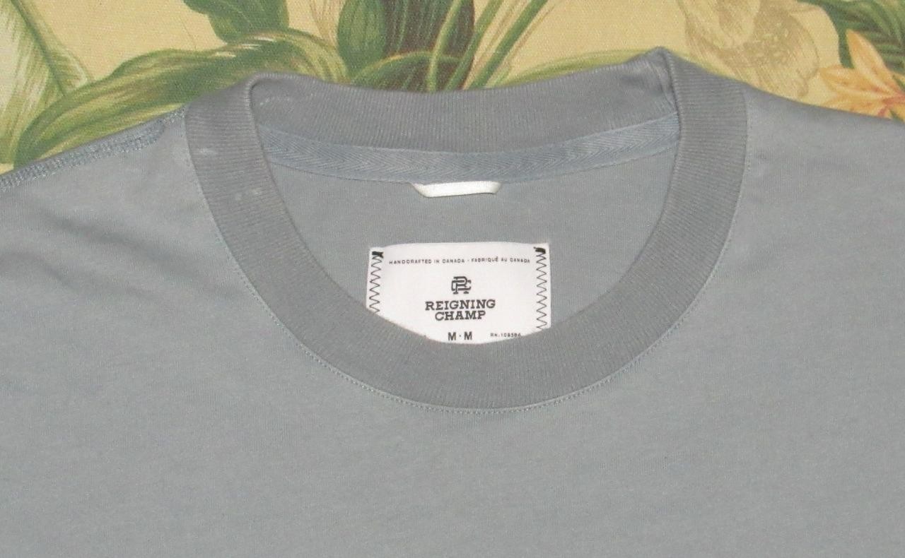 REIGNING CHAMP Blue Mid Weight T Shirt Medium